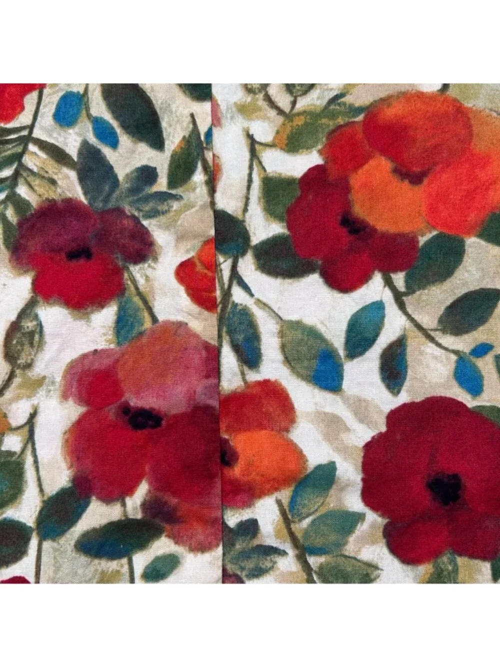 Handmade Pillowcase Set of 2 Poppy Vibrant Floral Multicolor 20x33 Modern Art